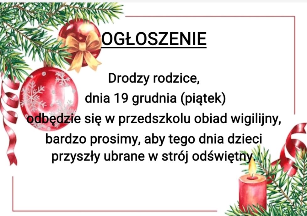 Przedszkolna wigilia